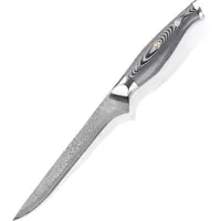 WOLFCUT - Damaskus Ausbeinmesser 14 cm Klinge 67-lagiger Damaszenerstahl mit Geschenkbox