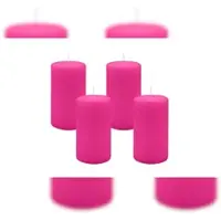 Kopschitz Kerzen 4er Set Stumpenkerzen/Adventskranzkerzen Fuchsia Pink Ø 70 x 130 mm