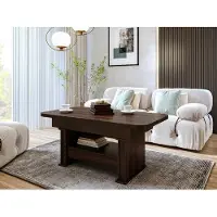 Designimpex Design Couchtisch DA-555 höhenverstellbar ausziehbar 120 bis 200 cm Schublade Esstisch Wohnzimmer abgerundete Ecken