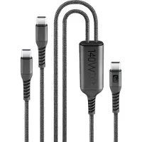 Cellularline Twin Charge Cable USB-C to USB-C, 1,5 m, USB C, 2 x USB C, Schwarz