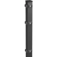 MR-Zaun Eckpfosten anthrazit RAL 7016 zum Einbetonieren, Flacheisenleiste, Anthrazitgrau, 1.230 mm