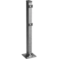 MR-Zaun Pfosten feuerverzinkt mit Bodenplatte, Flacheisenleiste, 1.030 mm