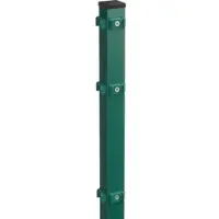 MR-Zaun Eckpfosten grün RAL 6005 zum Einbetonieren, Flacheisenleiste, Moosgrün, 1.430 mm