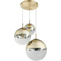 Globo 3-Licht Pendellampe Varus Gold