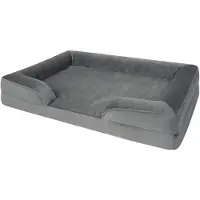 Aspero Orthopädisches Hundebett mit hohem Rand, abgesenktem Einstieg, waschbarem Bezug & rutschfester Unterseite
