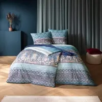 Estella Mako Interlock Jersey Bettwäsche Carmen bleu 140x200 cm + 70x90 cm - blau