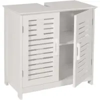 Décoshop26 - Badezimmer-Waschtisch mit Stauraum 60 x 60 x 30 cm weißes MDF 04_0007843