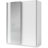 Masseno Schiebetürenschrank ELRON 150,6/198,5/62cm 2-türig mit Spiegel Weiß