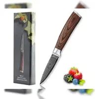 Wakoli EDIB Damast Officemesser I 8cm Klinge aus 67 Lagen Damaststahl I Pakkaholzgriff