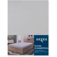 Setex Frottee-Spannbettlaken in silber | Gr.: 180-200 x 200 cm