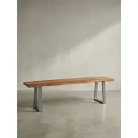 KADIMA DESIGN Esszimmerbank 140x40x45,5 cm Massivholz / Metall mit | Gr.: 180 x 40 x 46 cm