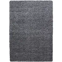 KADIMA DESIGN Teppich Wohnzimmer Hochflor Einfarbig Weich Flauschig Waschbar Strapazierfähig Schlafzimmer Grau 140x200 cm – RHEIN von