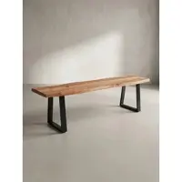 KADIMA DESIGN Esszimmerbank 140x40x45,5 cm Massivholz / Metall mit | Gr.: 140 x 40 x 46 cm