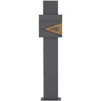 ML-Design ECD Germany Standbriefkasten Anthrazit Edelstahl 170 cm freistehend, mit Zeitungsfach, Postkasten Holzoptik 37x36 cm, pulverbeschichtet