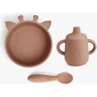 Nuuroo Elias Giraffe Geschirrset 3er-Pack Silikon, Chocolate Malt