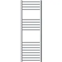 LuxeBath Elektrischer Badheizkörper Sahara 400x1200 mm Chrom, gerade, 1200W, Thermostat, Handtuchheizkörper mit Seitenanschluss