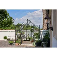 Halls Gewächshaus Qube 88 3 mm Sicherheitsglas 261 x 261 cm schwarz