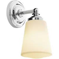 Arcchio Mahdi Wandleuchte Opal/Chrome - , Mahdi, dimmbar, Metallisch, für Badezimmer, Glas, Modern