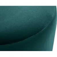 Miliboo - Runder Samt-Pouf in petrolblau und goldfarbenem Metall D40 cm AMAYA
