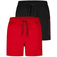Jack & Jones Badehose Herren lang Regular Fit Badeshorts 2er Pack JPSTMAUI SWIM MIX - Pack 1 (TRUE RED) - XL