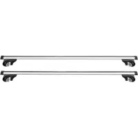 SucceBuy 2 x Dachgepäckträger Querträger mit 90 kg Tragkraft, geeignet für erhöhte Dachreling, Relingabstand 190–1230 mm, abschließbare Querträger für Gepäck, Kanus und Transportkörbe