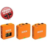 Rode Mikrofon-Funksystem Wireless GO Gen 3 Orange + Bonus In-Ear Kopfhörer