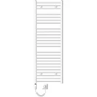 LuxeBath Badheizkörper Elektrisch mit Heizstab 900W 500x1500 mm weiß gebogen mit Seitenanschluss