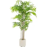 ML-Design – Künstlicher Bambus – 120 cm | Echtholzstamm, im Topf, Kunstpflanze Indoor & Outdoor, wie echt
