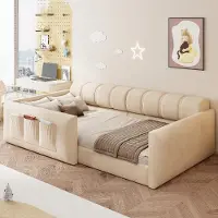 STILVORA Polsterbett 90x200 cm mit Matratze Kinder-Schlafsofa mit Staufächern, Kinderbett mit dickem Kopfteil aus Samt, Tagesbett für Schlafzimmer Wohnzimmer und Gästezimmer