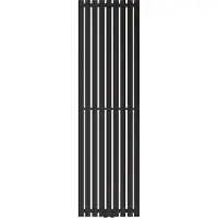 LuxeBath Paneelheizkörper Stella Mittelanschluss Vertikal 480x1600 mm Schwarz matt inkl. Anschlussgarnitur Thermostat Universal, ohne Heizstab