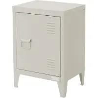 ML-Design Nachttisch in Hellgrau 40x30x58 cm aus Stahl Industriedesign
