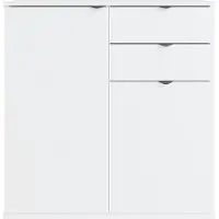 Masseno Kommode METRIX 80 cm Sideboard mit 2 Schubladen und 2 Türen für Wohnzimmer Schlafzimmer Modern 80x35x82,5 cm Weiß