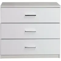Masseno Kommode ALVORN 93 cm Sideboard mit 3 Schubladen für Wohnzimmer Schlafzimmer Modern 93x42x80,5 cm Weiß
