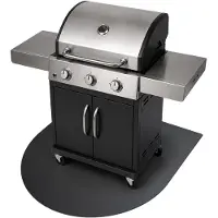 Drukarnia Piga Grill-Unterlage - 80x70 cm - Metall - Schwarz - Feuerfeste Bodenschutzplatte - Hitzeschutzplatte - Outdoor - Terrasse - Grillzubehör
