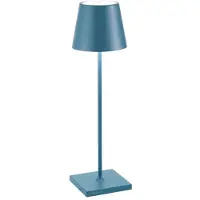 Zafferano Poldina Pro LED-Tischleuchte Avio Blue, wiederaufladbar & dimmbar, bis 12 h Akku, IP65 für Außenbereich
