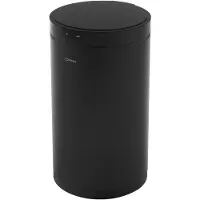 ML-Design Mülleimer mit Sensor 30L rund Stahl Schwarz matt Automatisches Öffnen & Schließen Klemmring für Müllbeutel, Müllbehälter mit Bewegungssensor