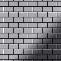 ALLOY Mosaik Fliese Massiv Metall Edelstahl Marine Hochglanz Grau 1,6mm House-s-s-mm 1 Paket mit 10 Matten 0,98 m2 Grau