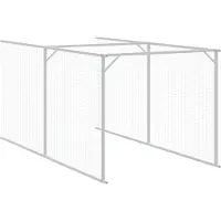 vidaXL Hundehütte mit Auslauf Anthrazit 110x1221x110 cm Stahl Verzinkt