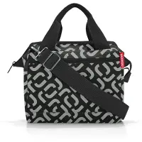 Reisenthel allrounder cross, Frau, Schultertasche, Reißverschluss, Schwarz, Grau, Muster, Schwarz
