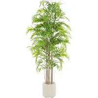 ECD-Germany – Künstlicher Bambus – 180 cm | Echtholzstamm, im Topf, Kunstpflanze Indoor & Outdoor, wie echt