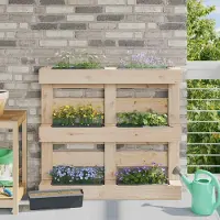 vidaXL Möbel Blumenboxen für Euro-Paletten 24 pcs Grau 36 x 13,5 x 9,5 cmBeete - Beete c7650