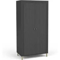 Masseno Drehtürenschrank ZELOS 96,9/193,6/56cm 2-türig Schwarz