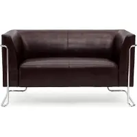 Hjh OFFICE CURACAO | 2-Sitzer - Lounge Sofa Braun
