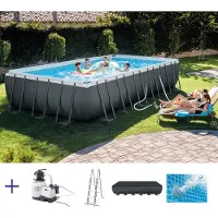 Intex 26364NP, 31805 l, Gerahmter Pool, Kind & Erwachsener, 6 Person(en), Leiter, Grau