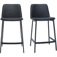 Miliboo - Design-Barhocker schwarz H 66 cm (2er-Set) ARSENE