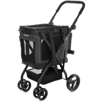 Homecall 3-in-1 Hundebuggy & Katzenbuggy bis 25 kg belastbar – klappbar, Aluminiumgestell, Mesh, Regenschutz