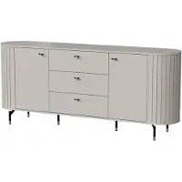 Masseno Kommode THIRA 190,1 cm Sideboard mit 3 Schubladen und 2 Türen für Wohnzimmer Schlafzimmer Modern 190,1x40x81 cm Kaschmir
