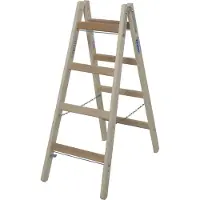 Krause Stabilo Sprossen-Doppelleiter Holz 2 x 4 Sprossen