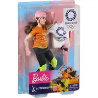 Barbie Berufe Sport Softball Baseball Puppe, Geschenk und Spielzeug ab 3 Jahren