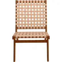 Miliboo - Lounge-Gartensessel aus Massivholz und geflochtenen Elementen in Beige LUCEA